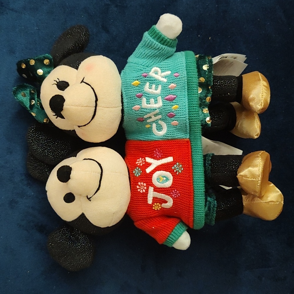 Collectible Disney Minnie and Mickey Holiday Cheer Pair